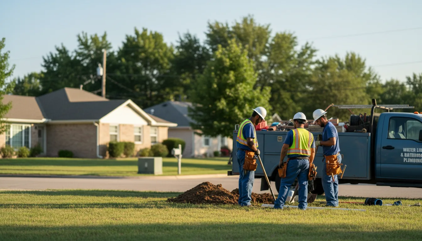 Residential water line and bathroom plumbing service in Grayville, IL